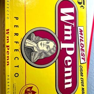 VINTAGE WM PENN PERFECTO CIGAR BOX (well Loved) See Pictures For Dimensions